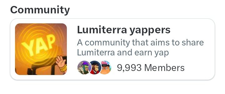 zinux17's tweet image. I've been following the @LumiterraGame community for a while, and I'm so happy we are heading to 10k followers. We only need 7 people left.
How long will this take to achieve? Maybe in the next 24hrs.