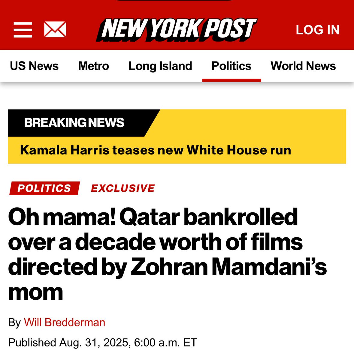The Emir of Qatar is destroying our country from within by funding the Islamic takeover of America.

<a href="/ZohranKMamdani/">Zohran Kwame Mamdani</a> and his family are tied to Qatar. 

Mamdani is incredibly anti-Trump and supports Islamic terrorism. 

Has anyone showed this to President Trump? 🧐