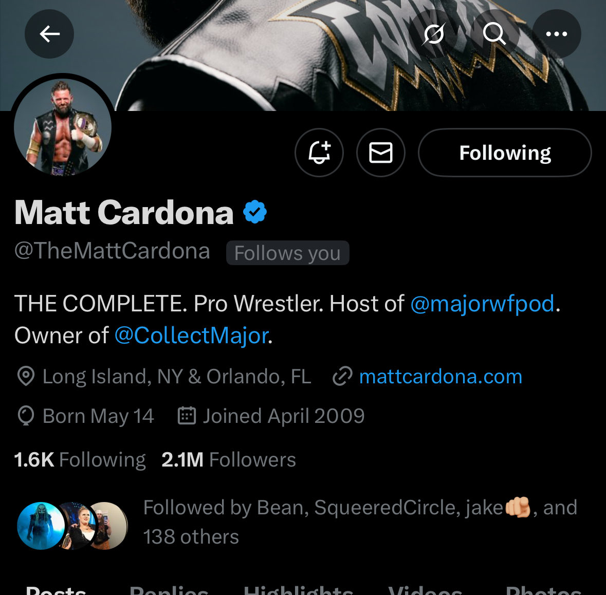 Hi <a href="/TheMattCardona/">Matt Cardona</a>