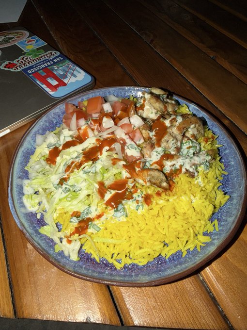 The food turned out perfect !!!! Halal chicken &amp; rice 😋 it&rsquo;ll be part of my regular rotation of recipes