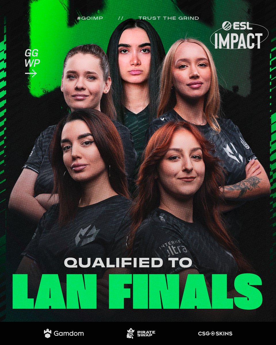 QUALIFIED for the <a href="/ESLImpact/">ESL Impact</a> LAN Finals 🔥

We defeated Let Her Cook 2x0 and secured our spot in Stockholm!

Thanks for all the support, see you in Sweden starting November 28th 💚

#GoIMP #IMPCS2FE #ESLIMPACT