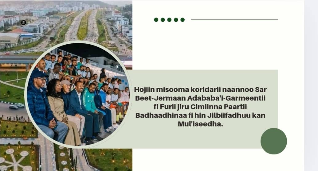 MollaMebrie's tweet photo. Hojiin misooma koridarii naannoo Sar Beet-Jermaan Adababa'i-Garmeentii fi Furii jiru Cimiinna Paartii Badhaadhinaa fi hin Jilbiifadhuu kan Mul'iseedha. https://t.co/amSwTNMLqz