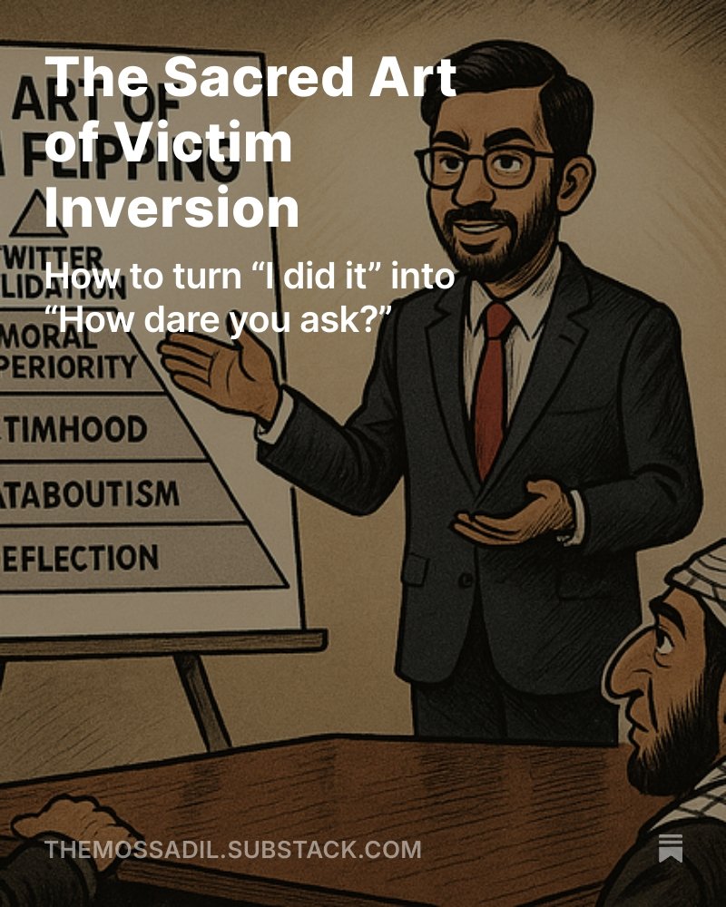 The Mossad: Satirical and Awesome (@themossadil) on Twitter photo The Sacred Art of Victim Inversion open.substack.com/pub/themossadiโฆ The Sacred Art of Victim Inversion open.substack.com/pub/themossadiโฆ