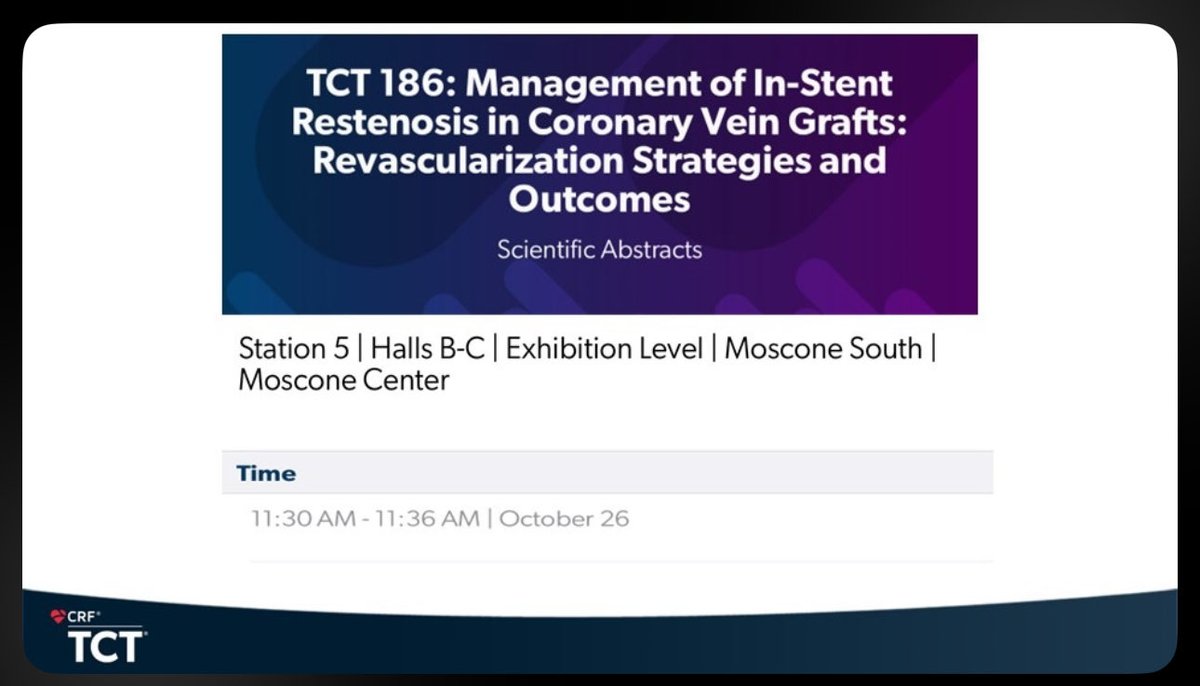 Excited to be presenting the results of our work at #TCT2025. Stop by if you are around.<a href="/DoctorKini/">DoctorKini</a> <a href="/Drroxmehran/">Dr Roxana Mehran</a> <a href="/DLBHATTMD/">Dr. Deepak L. Bhatt</a> <a href="/AngeloOliva3/">Angelo Oliva MD</a> <a href="/DevarshiVasa/">Devarshi Vasa</a>