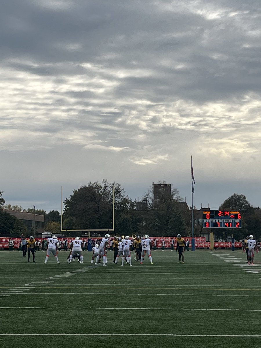 It’s 12-0 at the end of the half and your Mustangs are holding strong but the Wolverines aren’t far behind. 

It’s anyone’s game when we come back for the second half on #TheU