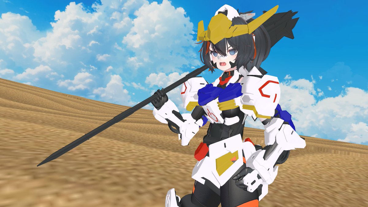 rityou_vrc804's tweet image. 『うるさいなぁ...。
　オルガの声が...聞こえないだろ...。』

完成！！！バルバトスウォルフラムちゃんリメイク！
前回作ったバルバトスが去年の12月に制作したので、10ヶ月ぶりのリメイクとなります！
#VRC_MS少女 #MS少女 #VRChat