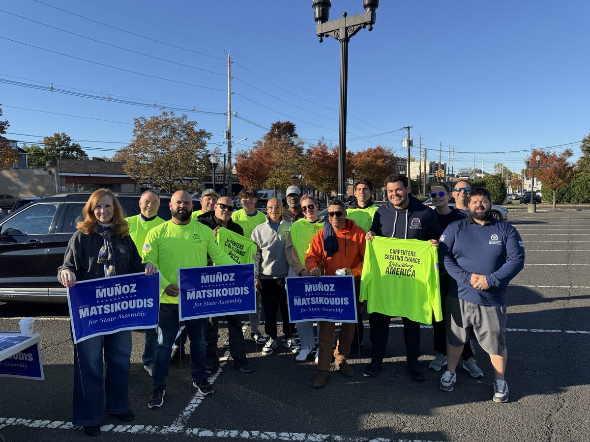 LD21NJ's tweet photo. Thank you to the Eastern Atlantic States Regional Council of Carpenters for another successful Day of Action in District 21! 💪 We launched labor walks in Green Brook, Mountainside, and Chatham Borough. Grateful for the support! https://t.co/NvtBIQq1TW