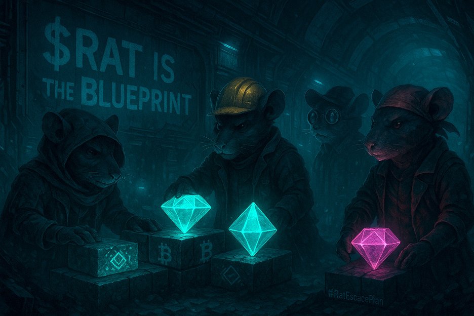 RATescapeplan's tweet photo. While the debasement trade continues above ground, our diamond-handed escape artists are planning their final exit strategy. 

$𝗥𝗔𝗧 𝗶𝘀 𝘁𝗵𝗲 𝗯𝗹𝘂𝗲𝗽𝗿𝗶𝗻𝘁 𝗳𝗼𝗿 𝗲𝘀𝗰𝗮𝗽𝗲. 

#RatEscapePlan https://t.co/FL9dP1rARJ https://t.co/JIzNSlgUdy