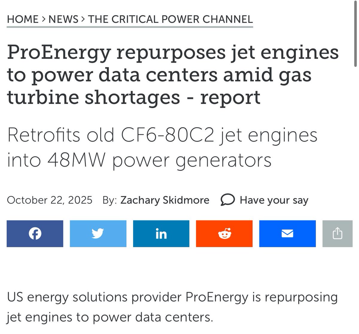 SlBrandin's tweet image. The easiest casual description of a gas power plant is “a jet engine strapped to the ground that spins a generator instead of producing thrust” because it describes the working principle despite different *exact* designs 

But now that’s just literally what we are doing