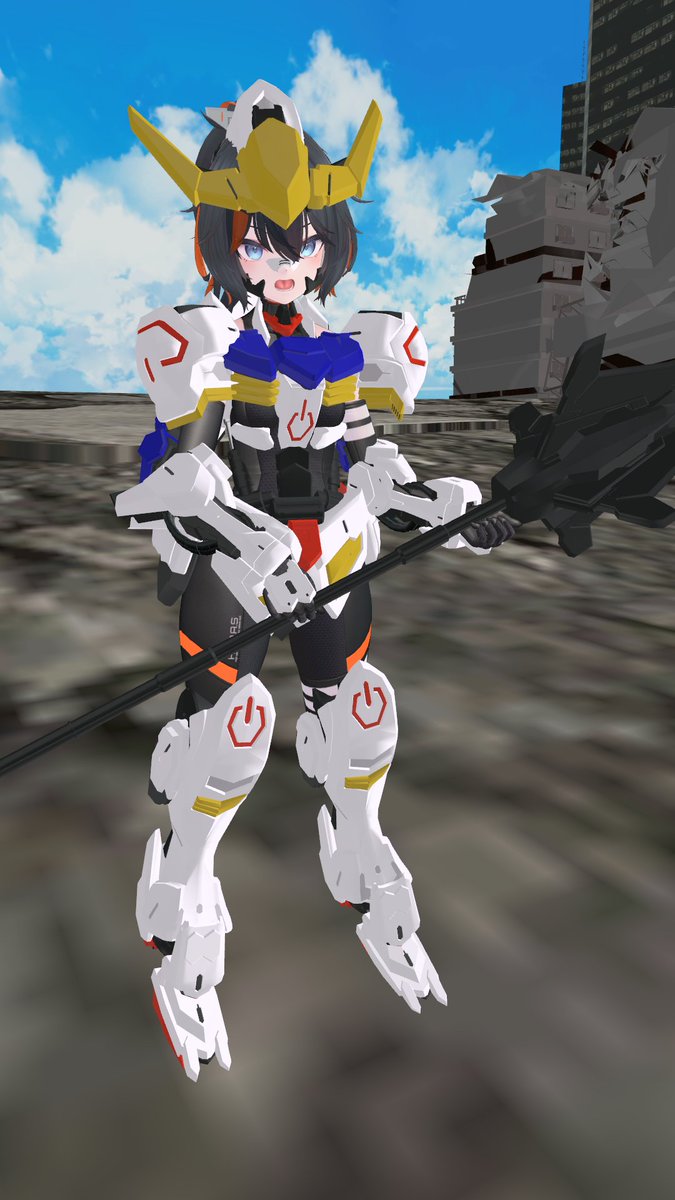 rityou_vrc804's tweet image. 『うるさいなぁ...。
　オルガの声が...聞こえないだろ...。』

完成！！！バルバトスウォルフラムちゃんリメイク！
前回作ったバルバトスが去年の12月に制作したので、10ヶ月ぶりのリメイクとなります！
#VRC_MS少女 #MS少女 #VRChat