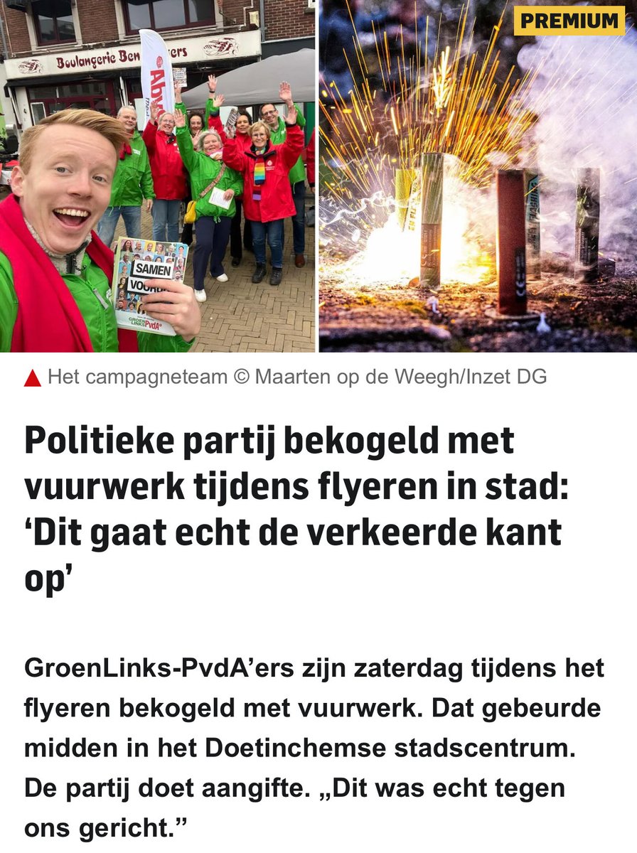 Vuurwerk gegooid naar vrijwilligers in Doetinchem