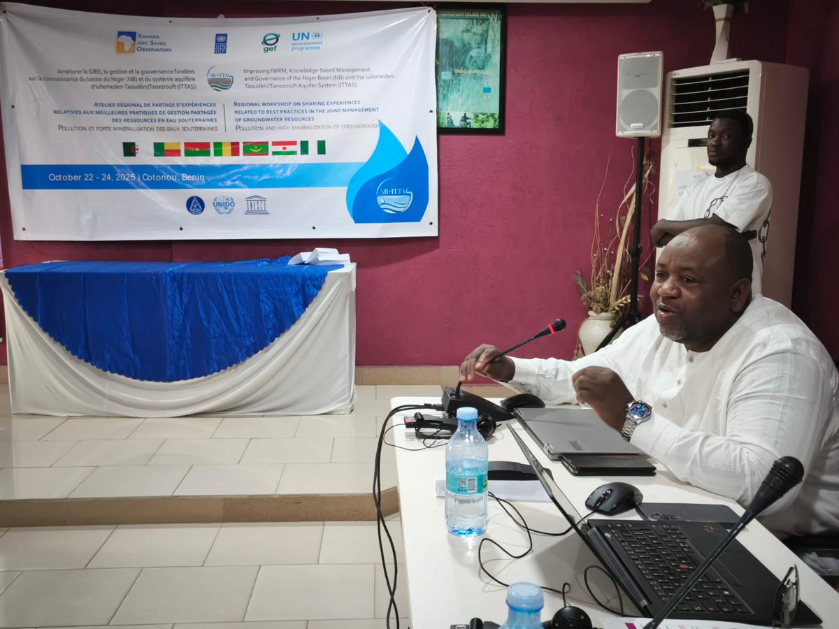 OSS_Comms's tweet image. Clôture à #Cotonou de l’atelier régional sur la pollution et la minéralisation des eaux souterraines du système aquifère Iullemeden–Taoudéni/Tanezrouft (#ITTAS)
Vers un Recueil régional de Bonnes Pratiques au service d’une gestion durable des ressources partagées.