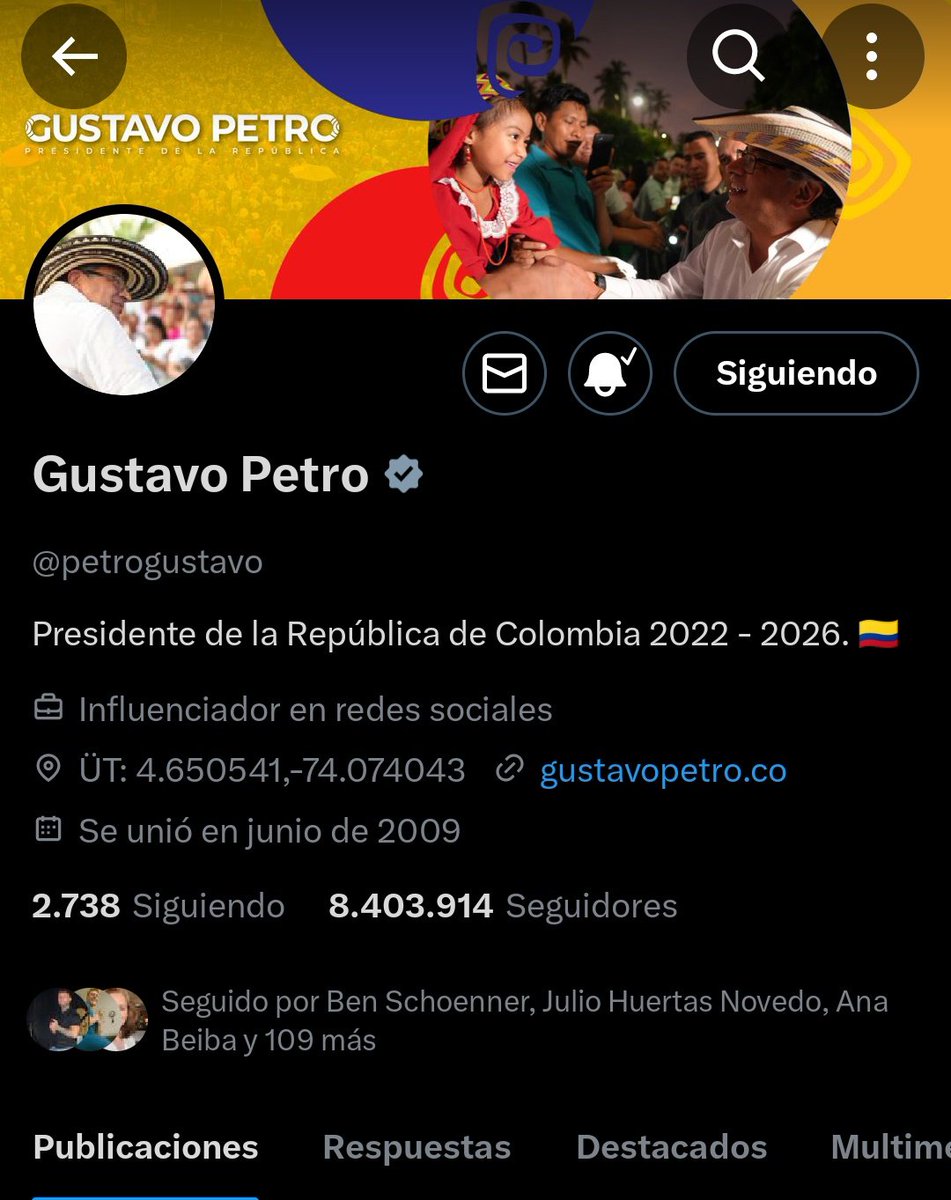 Octubre/25/25
8.403.914.
A Petro lo han dejado de seguir 3758 personas los últimos 2 días