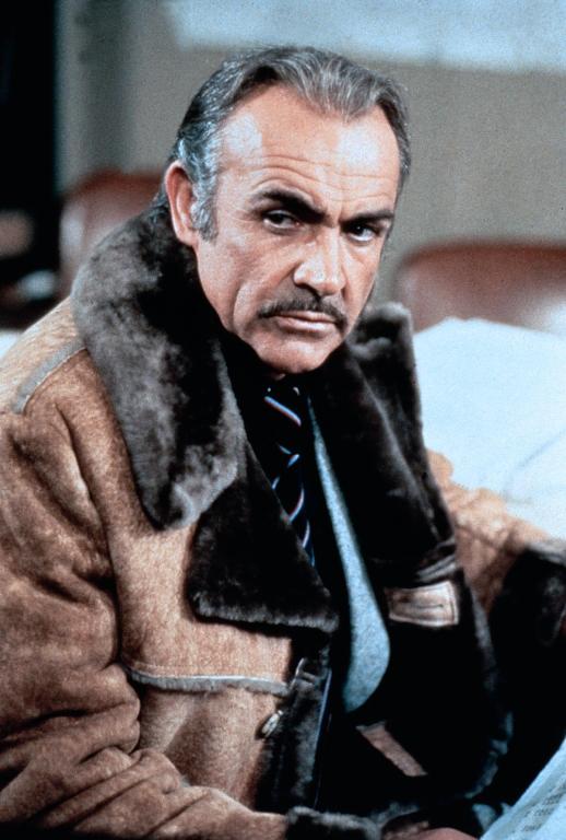 Pictured: a typical astrophysicist in his standard uniform.

Yes, Sean Connery cuts quite a figure in METEOR, a movie that reminds us all that the solution to bad special effects is *NOT* more of those same special effects.

And speaking of special effects, OH MY GOD THAT COAT.