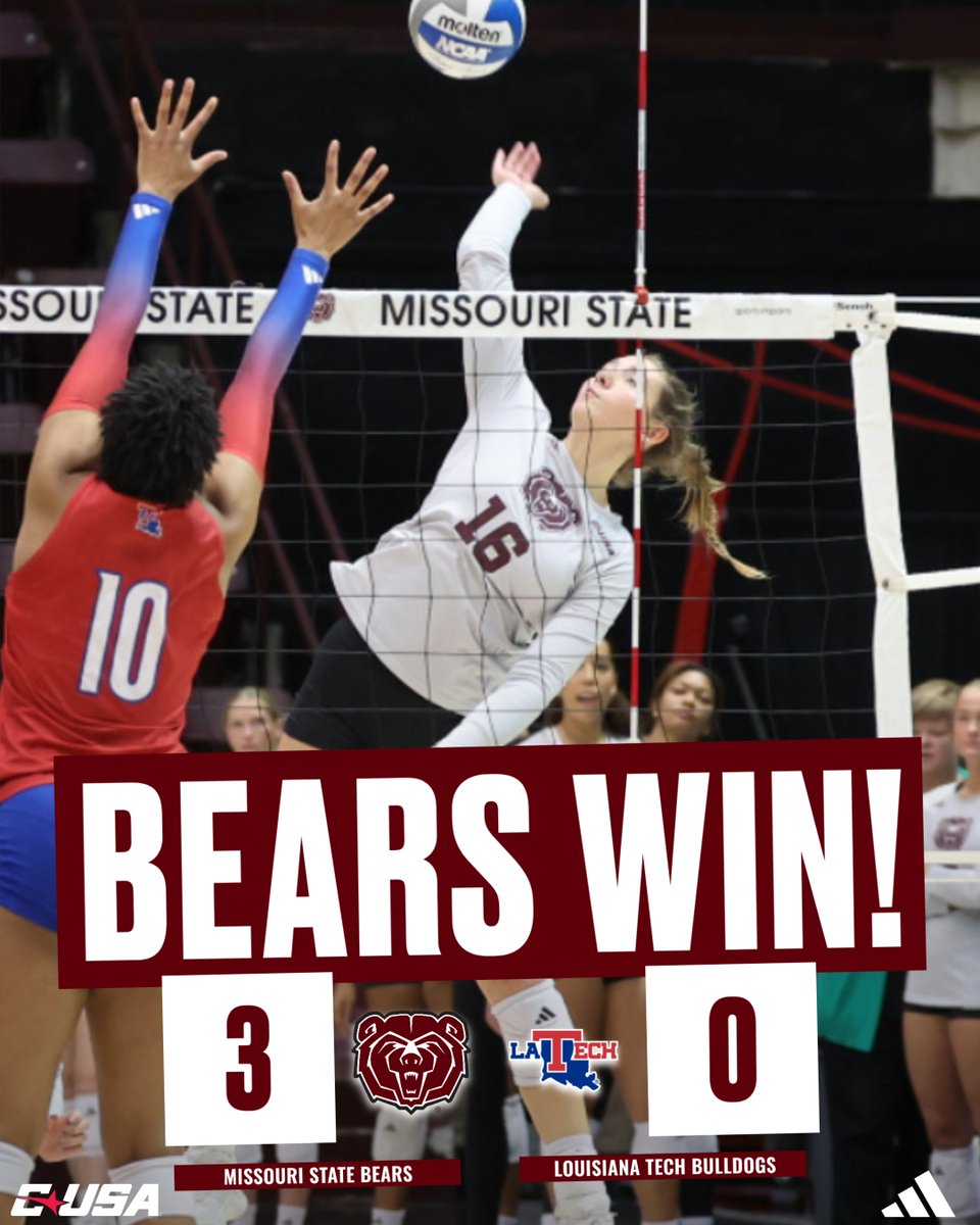 BEARS WIN‼️

Make it 5⃣ straight wins with a sweep of Louisiana Tech.

#GoBears | #WeAreMoState