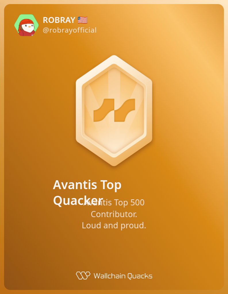 robrayofficial's tweet photo. I've earned these two badges from @wallchain so far.

This doesn't me that I've topped only one leaderboard on Wallchain, if we had badges for @genome_protocol's Epoch 1 and @Illiquid_nft quack to mint campaigns, I'll be having three plus my early Quacker badge making it 4.

If there is one thing I love so much about Wallchain and info, it is the fun that comes from it.

Even @supertyer once said it in a space, that he likes the fun he gets from Infofi and quacking on Wallchain.

Another thing is, Infofi makes web3 engaging and active regardless of market conditions.

Creators can stay safe while doing what they love doing and earning a guaranteed income instead of playing the degen gambles.

And before I forget, I want to say that I'm happy for the growth I've had so far, from 7 Xscore to 64 today and top 3.2% CT.

More strength and courage to @kyparus and his team for bringing their amazing ideas to life, becoming a very valuable economic tool for web3 founders and creators.

If you love Wallchain like I do, like and repost this post and I'll follow you regardless of your Xscore.