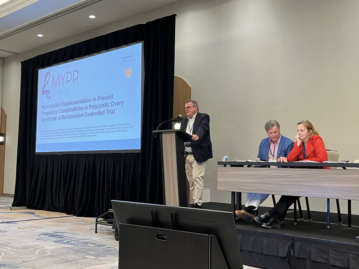 aepcossociety's tweet image. SESSION 7: PCOS and Reproduction
Chairs: Richard Legro &amp;amp; Marcelle Cedars

Myo-inositol Supplementation to Prevent Pregnancy Complications in Women with #PCOS - The MYPP trial 🎤 by Prof Joop Laven 🇳🇱