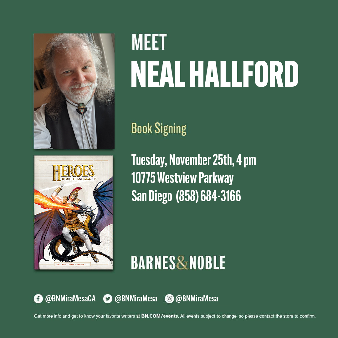 Today we are just ONE MONTH away from the official launch of my book, "Heroes of Might &amp; Magic: 30th Anniversary Retrospective" at the Mira Mesa Barnes &amp; Noble in San Diego!
#Games #BookSigning #BookLaunch #Bookstagram #SanDiego #DarkHorse #MightAndMagic #HoMM30 #BarnesAndNoble