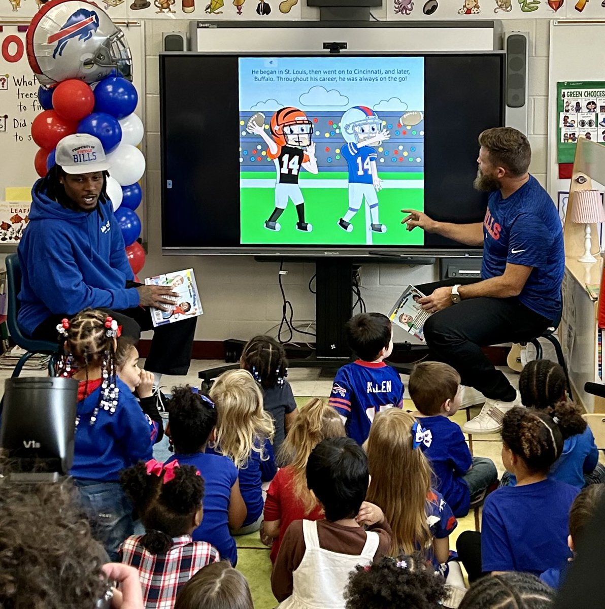 CR3_Author's tweet image. On this day in 2023: ⁦@FitzMagic_14⁩ and ⁦@StevieJohnson13⁩ read our children’s book, “The Legend of FitzMagic, Mr. Nomadic,” to students at Hyde Park Elementary in Niagara Falls.