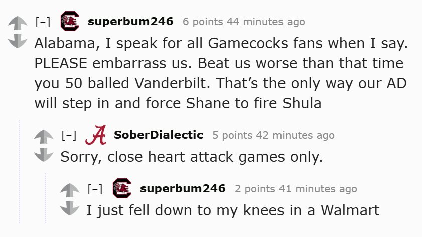 RedditCFB's tweet photo. South Carolina fan makes plea to Alabama https://t.co/4lBwPlzimP