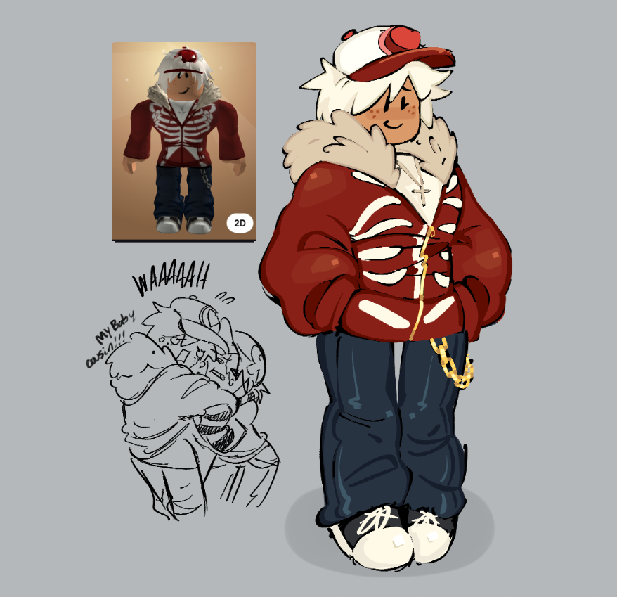 RiceBeanzo's tweet image. Ik most of yall started following me for clothing n' stuff, but reminder that im an artist too!! ☺️
a fun little doodle of one of my ocs
#ROBLOX #robloxart