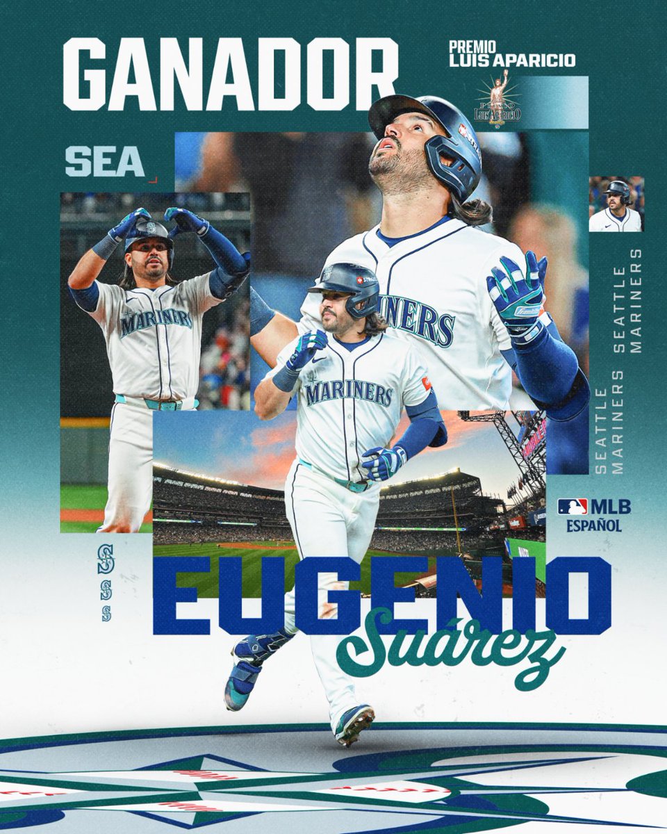mlbespanol's tweet photo. ¡Eugenio Suárez es el ganador del premio Luis Aparicio 2025! 👏🏻🇻🇪 El venezolano fue reconocido por segunda ocasión con el premio por su destacada temporada en MLB. https://t.co/hi9ESnTsu2