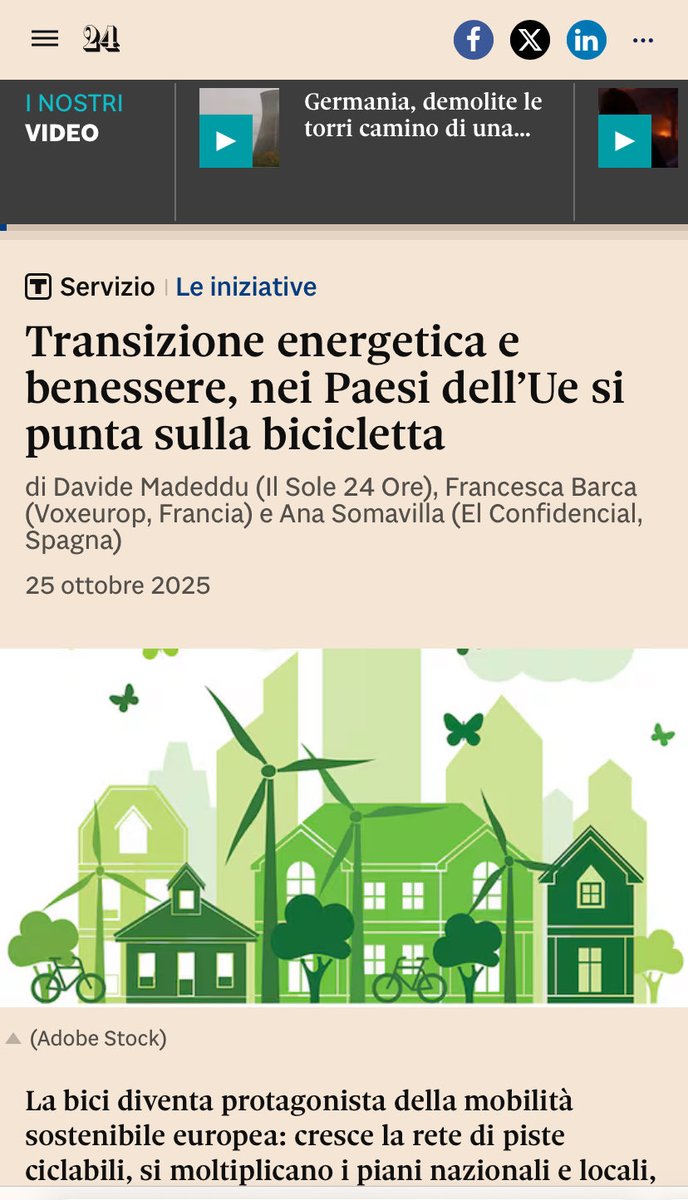 davmade's tweet image. Transizione energetica e benessere, nei Paesi dell’Ue si punta sulla bicicletta
ilsole24ore.com/art/transizion… #sostenibilita #ilsole24ore #pulse #biciclette @follower