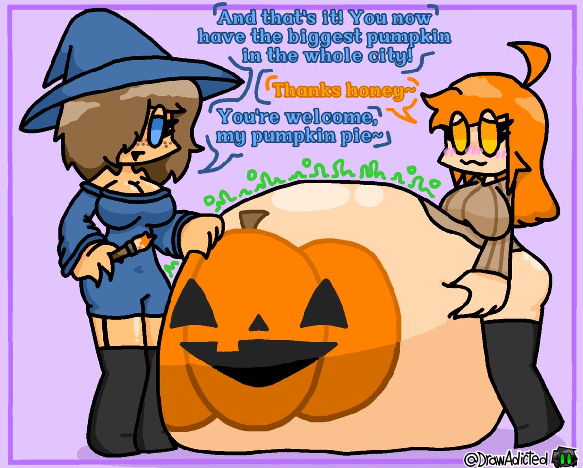 The Biggest Pumpkin (Halloween Request Event 6)
Idea contributed by Vorish-Hellhound
If you would like to participate in this event, you can comment on your idea here:    
deviantart.com/drawadicted/ar… 
#vore #halloween #Halloween2025 #NSFW #digestion #request