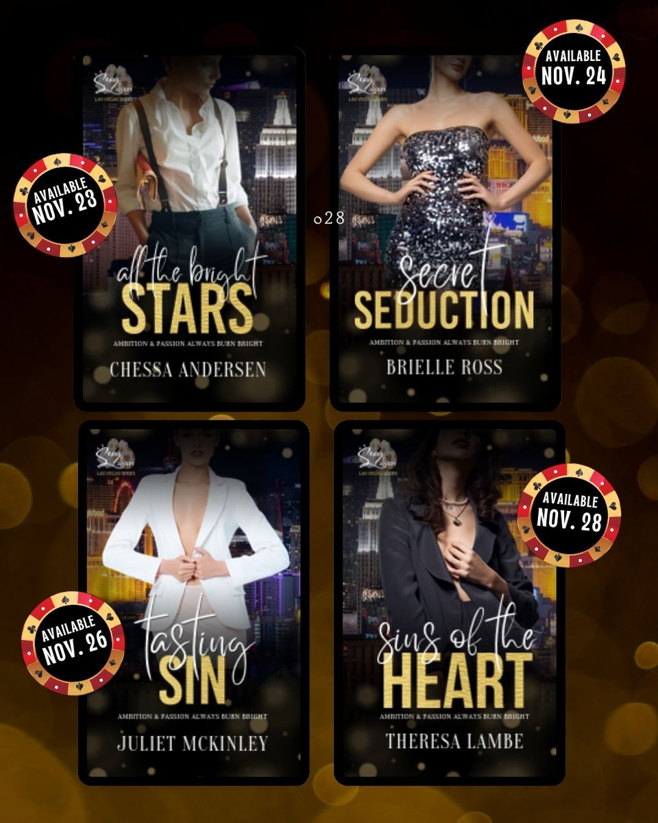 GingerLeone's tweet photo. 28 stories. 28 bold, unforgettable women.
Each one chasing power, passion, and a little bit of trouble.
And it all starts right here.

♥️SEXY AS SIN: LAS VEGAS SERIES♠️⠀
Where ambition and desire always burn bright.

#SexyAsSinLasVegas #RomanceTwitter #ComingSoon #VegasRomance https://t.co/dFK4QnbJmS