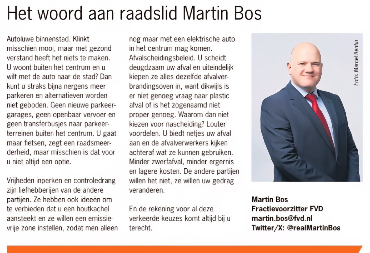 Meester Martin stond weer in de lokale media deze week. Eindelijk eens een normaal en nuchter geluid vanuit Middelburg: het woord is aan Forum voor Democratie.