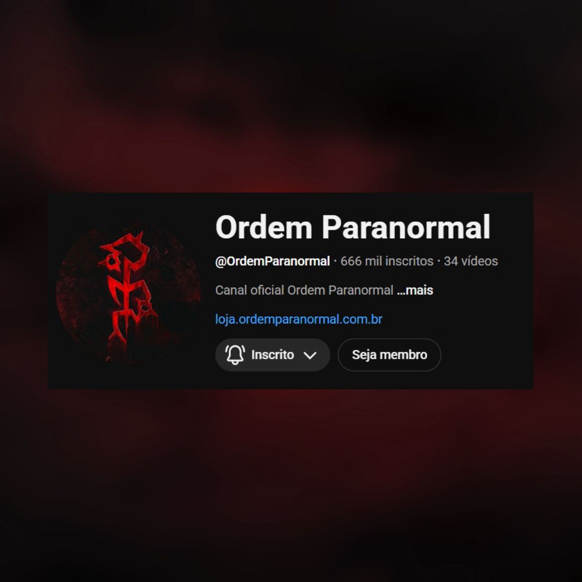 realitasnews's tweet image. A conta oficial de Ordem Paranormal está com 666 mil inscritos no YouTube. 🩸
