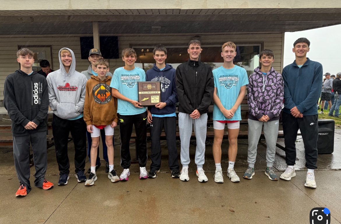 The Quinter High School boys cross country team are regional champions and state bound!  The team will compete in Wamego next weekend!