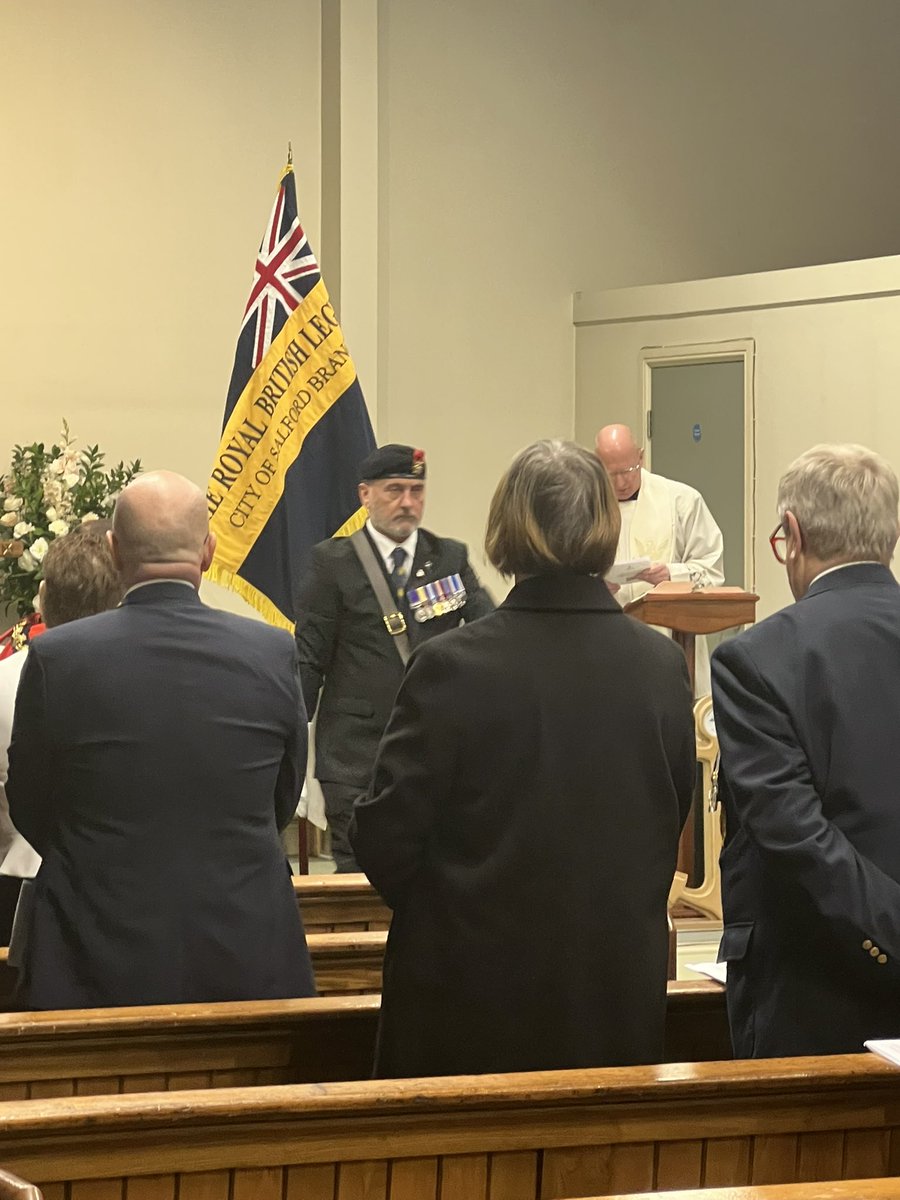 Honoured to attend <a href="/SalfordCathedra/">Salford Cathedral</a> this afternoon for the Dedication Service for Royal British Legion <a href="/PoppyLegion/">Royal British Legion</a> City of Salford Branch &amp; Standard.

The Royal British Legion have supported our Armed Forces communities since 1921, doing so much in our City &amp; beyond🫡 #❤️Salford