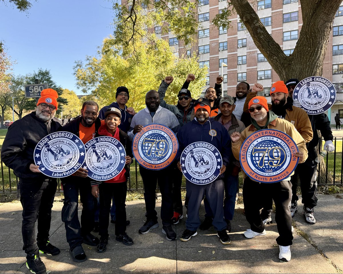 CentralLaborNYC's tweet image. .@local79nyc showed up in force to get out the #UnionStrong vote for Shirley Aldebol on the first day of early voting! Let’s go! #NYCLaborVotes