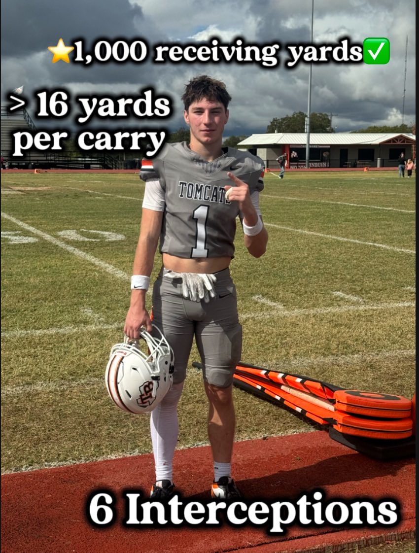 Brayden Bomar (@bo9bomar) on Twitter photo ๐Turning routes into RECORDS๐
โซ๏ธCompleted my first goal of the season and hit over 1,000 yards
๐ Clinched a playoff spot. More to come & bigger goals to set!๐๐ป
<a href="/CoachBA1010/">๐๐๐ถ๐ธ๐ฝ ๐ต๐๐ท๐ท๐ ๐๐ธ๐๐๐๐ถ</a> <a href="/BlaineMc51/">Blaine McBride</a> <a href="/TBTomcatFball/">Tomcat Football</a> <a href="/TBHSAthletics/">Tom Bean Athletics</a> <a href="/RecruitTB/">Tom Bean Football - Recruiting Page</a> <a href="/HSFBamerica/">High School Football America</a> <a href="/ChrisSteph75100/">Chris Stephens</a> <a href="/SarahMc0711/">Sarah Bomar Stephens</a> <a href="/dctf/">Dave Campbell's โ TexasFootball.com</a> ๐Turning routes into RECORDS๐
โซ๏ธCompleted my first goal of the season and hit over 1,000 yards
๐ Clinched a playoff spot. More to come & bigger goals to set!๐๐ป
<a href="/CoachBA1010/">๐๐๐ถ๐ธ๐ฝ ๐ต๐๐ท๐ท๐ ๐๐ธ๐๐๐๐ถ</a> <a href="/BlaineMc51/">Blaine McBride</a> <a href="/TBTomcatFball/">Tomcat Football</a> <a href="/TBHSAthletics/">Tom Bean Athletics</a> <a href="/RecruitTB/">Tom Bean Football - Recruiting Page</a> <a href="/HSFBamerica/">High School Football America</a> <a href="/ChrisSteph75100/">Chris Stephens</a> <a href="/SarahMc0711/">Sarah Bomar Stephens</a> <a href="/dctf/">Dave Campbell's โ TexasFootball.com</a>