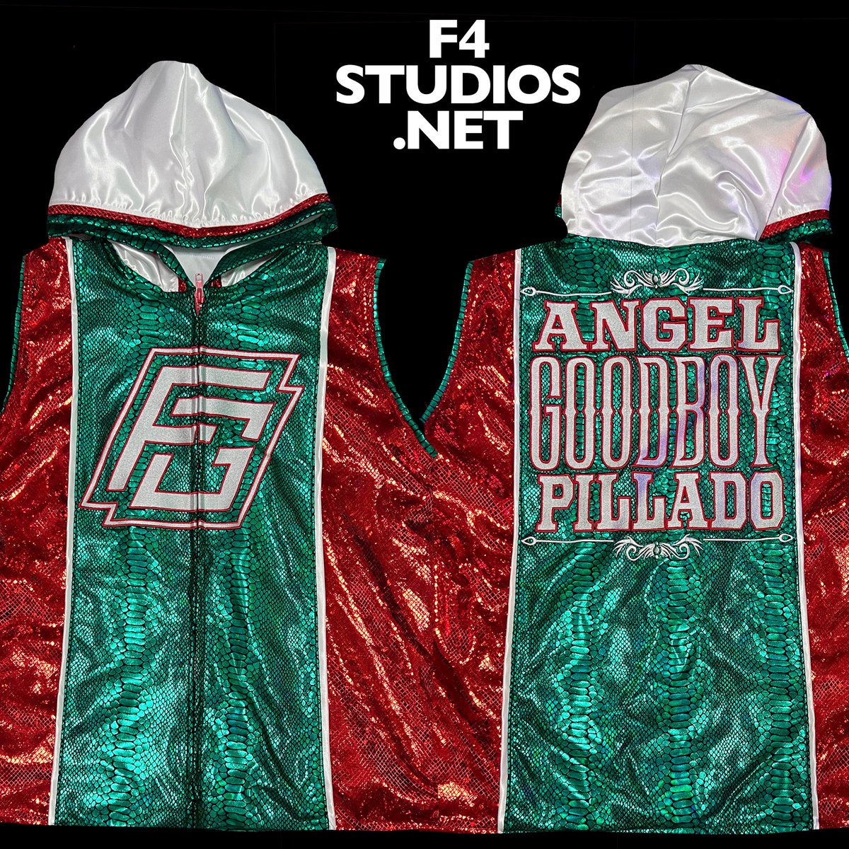 F4STUDIOS1's tweet photo. Custom Outfit for Angel “Good Boy” Pillado  @elgallonegro432 @elgallonegro432 CALL US (323) 428-6466 #F4STUDIOS  #customboxingoutfits #boxingoutfits  #customboxingkits #customoutfit #proboxer #boxinguniforms #boxingtrunks  #boxingshorts #boxing #goodboypillado #angelpillado https://t.co/iIVthp6bzT