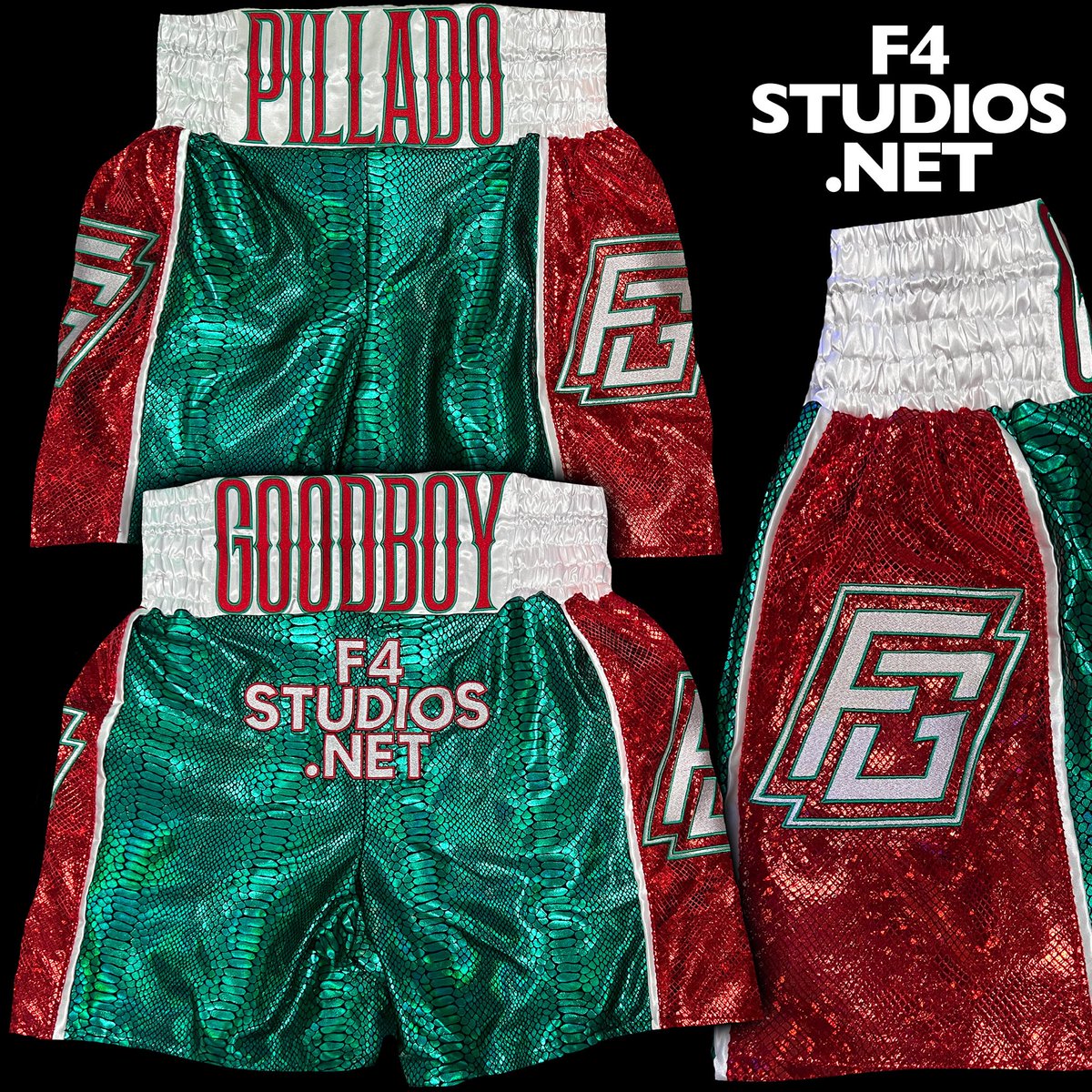 F4STUDIOS1's tweet photo. Custom Outfit for Angel “Good Boy” Pillado  @elgallonegro432 @elgallonegro432 CALL US (323) 428-6466 #F4STUDIOS  #customboxingoutfits #boxingoutfits  #customboxingkits #customoutfit #proboxer #boxinguniforms #boxingtrunks  #boxingshorts #boxing #goodboypillado #angelpillado https://t.co/iIVthp6bzT