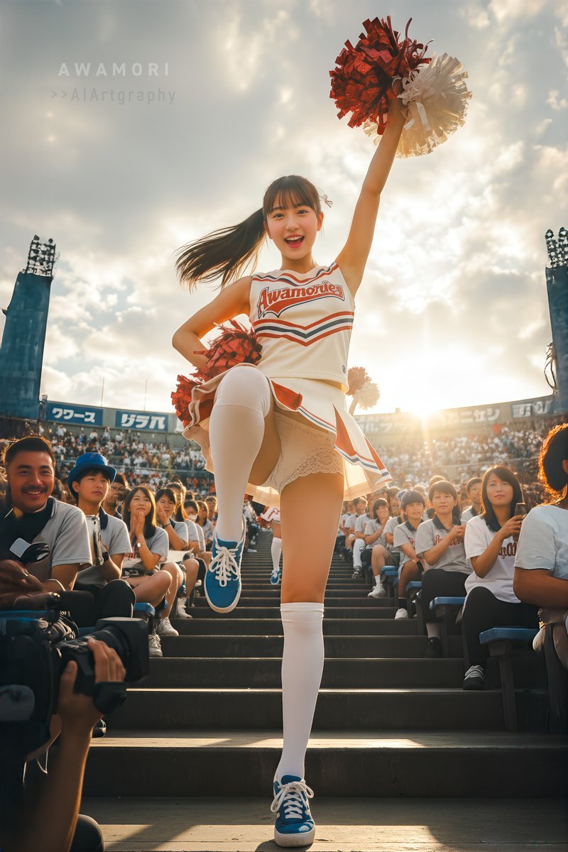 2022Awa's tweet image. 📢#cheers_weekend
#cheerleaders #aiportrait #aiphotography #aigravure #aigirl #photoshop #lightroom #photorealism #firefly #nanobanana #imagen4 #4K