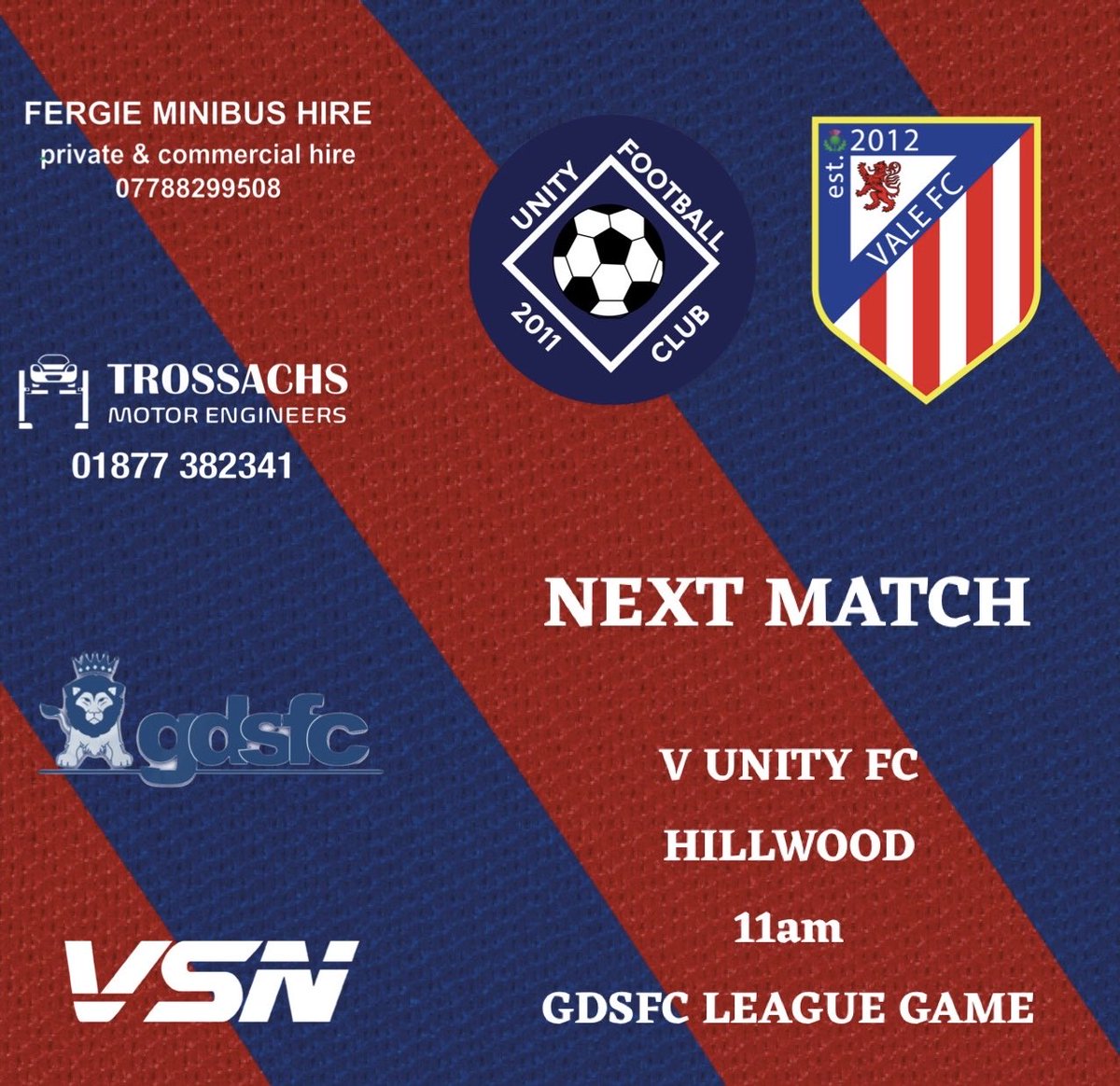 On the road again this weekend. 

🏆 GDSFC League game     
🆚 Unity FC                                      
📅 26th October    
📍 Hillwood
⌚️ 11am KO 

🔵🔴
