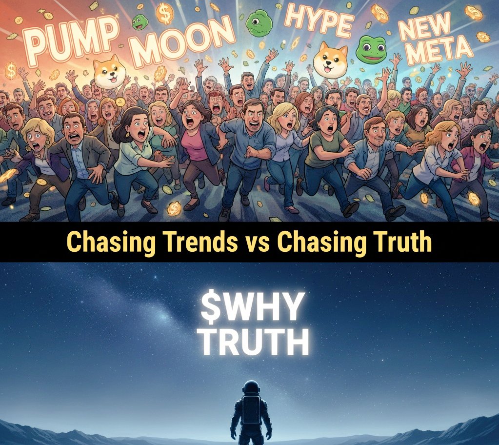 Why_Dot_Fun's tweet image. We’ve seen tokens chase trends.
What if one just chased the truth instead?
$WHY.
#WHY #Crypto #Solana #TruthOverTrends