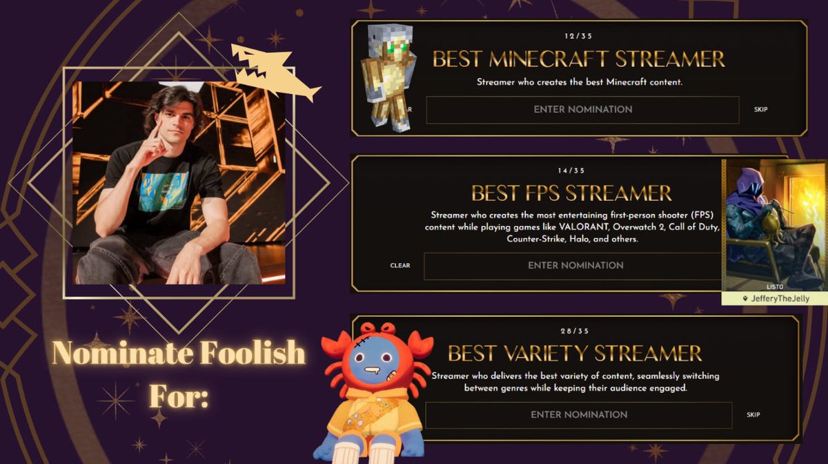 foolishupdated's tweet image. [📢] It’s that time of the year again for Streamer Award nominations! 

Below are some categories Foolish can be nominated for and you can also share recommendations in the replies! 

Nominations close November 8, 2025! 
🦈🩵

🔗: thestreamerawards.com/nominations