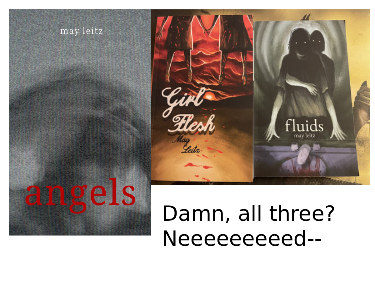 My friends, such news: you can now get all three of my books in one pack at a discount on my bandcamp page. Get get em while the getting is good.

nyxfears.bandcamp.com/merch/3-pack-f…