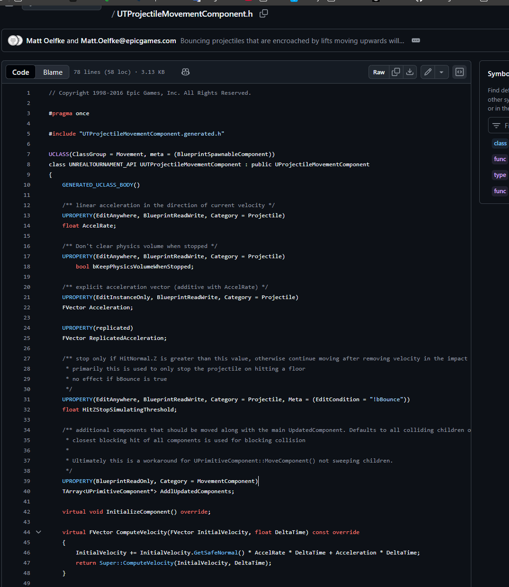 theredpix's tweet image. #UnrealEngine #cpp Contrary to what people may think: #UnrealTournament source is still a good reference to check for general #FPS code.  Most of the code works fine in UE5. In contrast to more modern examples, there is little bloat from uasset/reflection/over generalized systems…