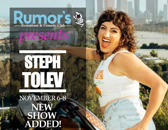 RumorsComedy's tweet image. Due to popular demand, we've added another show for Steph Tolev!
Thursday, Nov.6th @ 9:45pm
Tickets are now on sale!
rumorscomedyclub.com/events/1749158…
