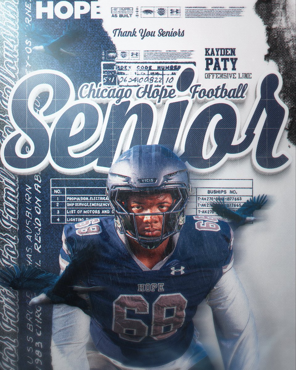 Celebrating Senior week 
#68 Kayden Paty Offensive Line 
 
🏈 #FlyEaglesFly 🦅 Chicago Hope Academy
