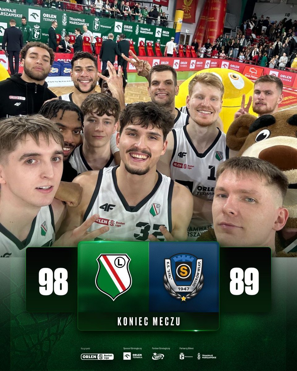 4️⃣ mecze. 4️⃣ zwycięstwa. Mistrzowie nie zwalniają tempa! 💚🔥

Legia Warszawa 98:89 Stal Ostrów Wielkopolski

#legiakosz #legiawarszawa #plkpl #basketball