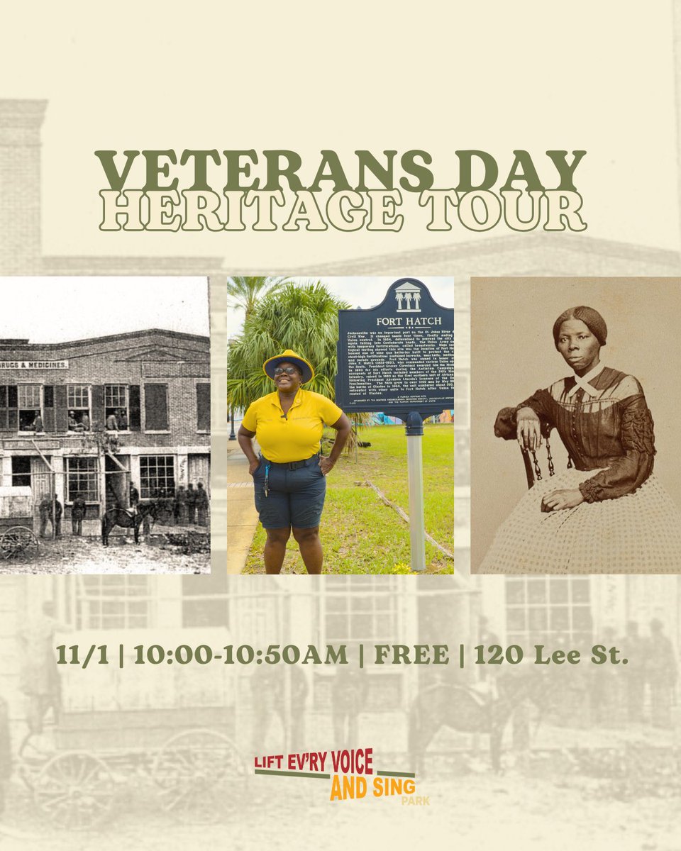 Not just a walk in the park, a walk through history. This Veteran’s Day Heritage Tour shares LaVilla’s powerful military history. Led by Yollie from Explore JAX Core, the guided walk highlights the Johnson brothers as artists and activists while also uncovering stories of the US