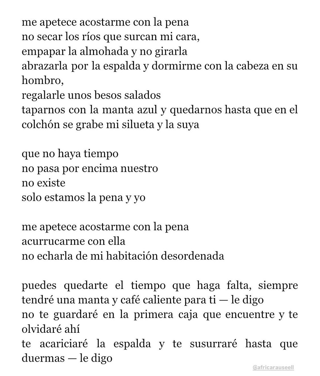 africarauseell's tweet photo. os dejo un poema que escribí en abril que se llama “acostarme con la pena” ⭒ ⭒ ⭒ https://t.co/t3Djh9ocjy