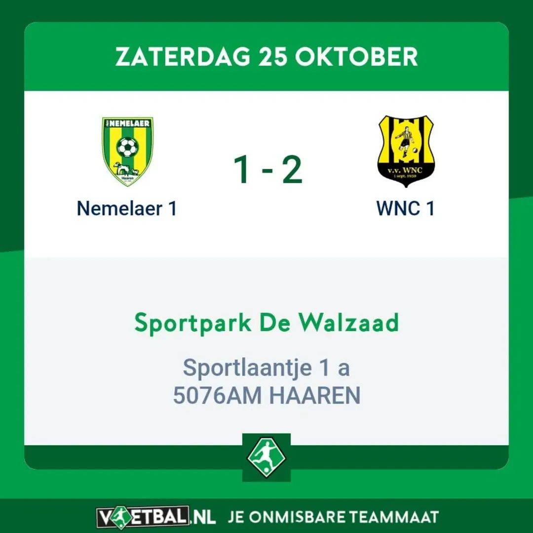 Nemelaer 1 - 2  WNC eindstand Ik heb niet  toeteren  bij nemelaer 💛💚💛💚💛💚💛💚💛🎺🎺🎺 we hebben mij gemistNemelaer 1 - 2  WNC eindstand Ik heb niet  toeteren  bij nemelaer 💛💚💛💚💛💚💛💚💛🎺🎺🎺 we hebben mij gemist