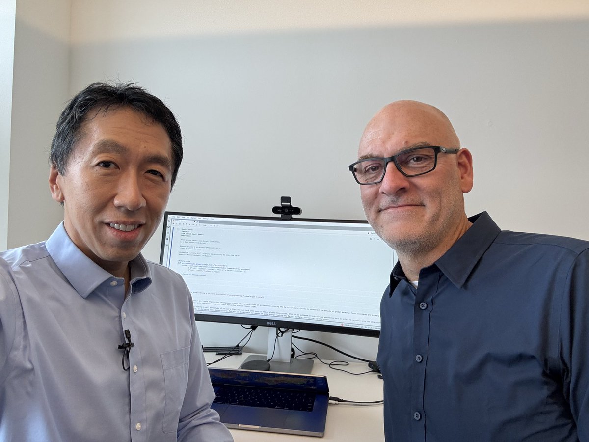 AndrewYNg's tweet image. Hanging out with Project Jupyter co-founder @ellisonbg.  If not for him and @fperez_org we wouldn’t have the coding notebooks we use daily in AI and Data Science. Very grateful to him and the whole Jupyter team for this wonderful open-source work!